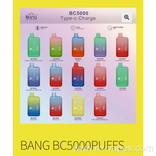 Rechargeable Disposable Vape bang bc 5000puffs